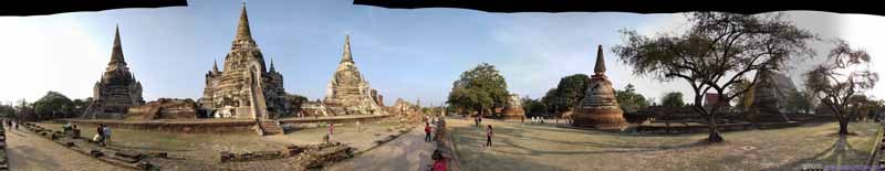 Wat Phra Si Sanphet，三大舍利塔的全景
