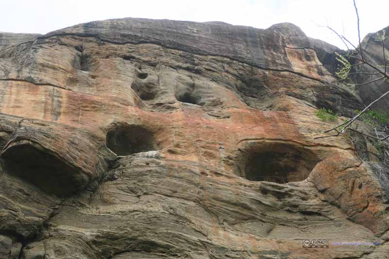 Holes on Sigiriya Rock