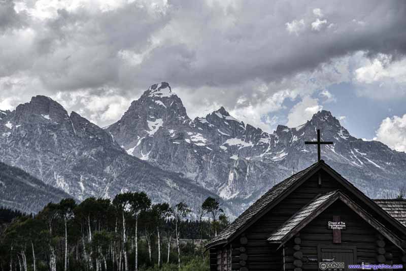 Chapel Cross before Grand Teton Peak