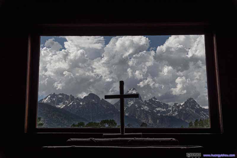 View of Grand Teton from Chapel Window