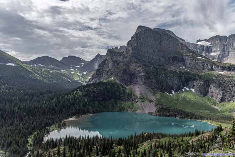 Grinnell Lake and Surrounding Mountains