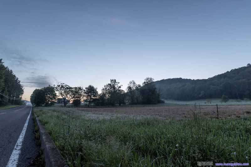 Farmland with Morning Mist