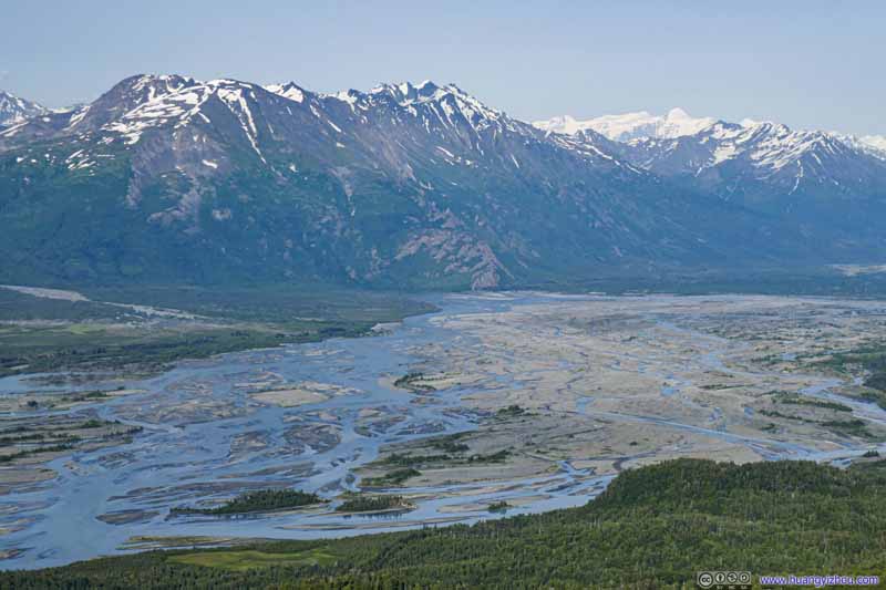 Knik River before Distant Snowy Mountains