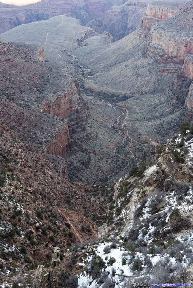Bright Angel Trail down Grand Canyon