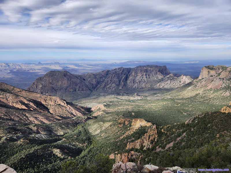 Chisos Basin and Vernon Bailey Peak
