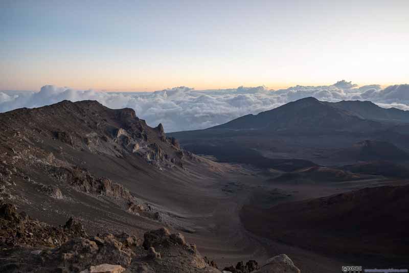 Northern Ridge of Haleakalā Crater under Twilight