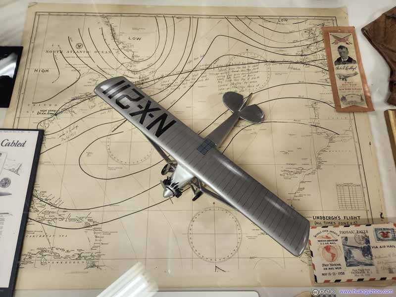 Model and Map of Lindbergh’s Flight from New York to Paris