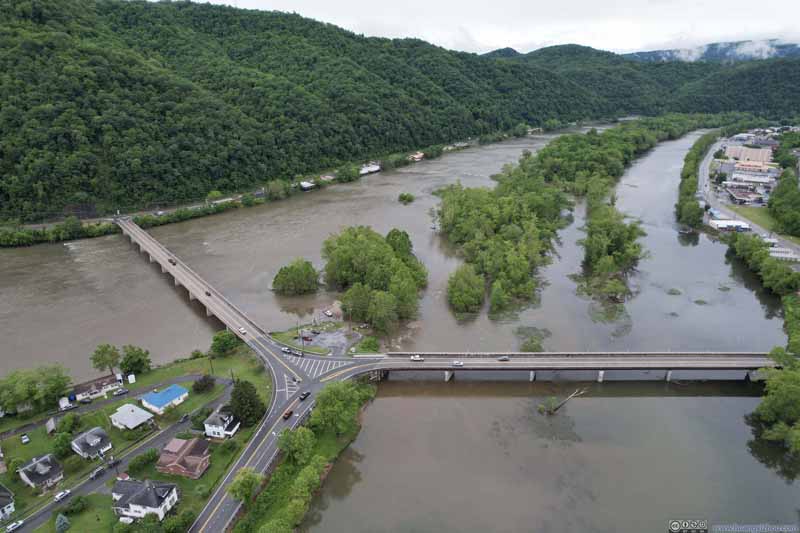 Confluence of Greenbrier River and New River