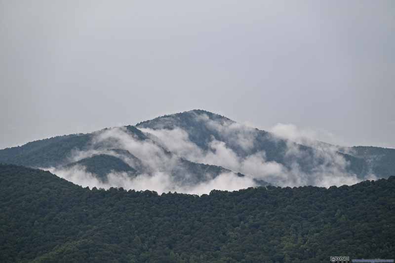 Black Mountain Surrounded by Mist