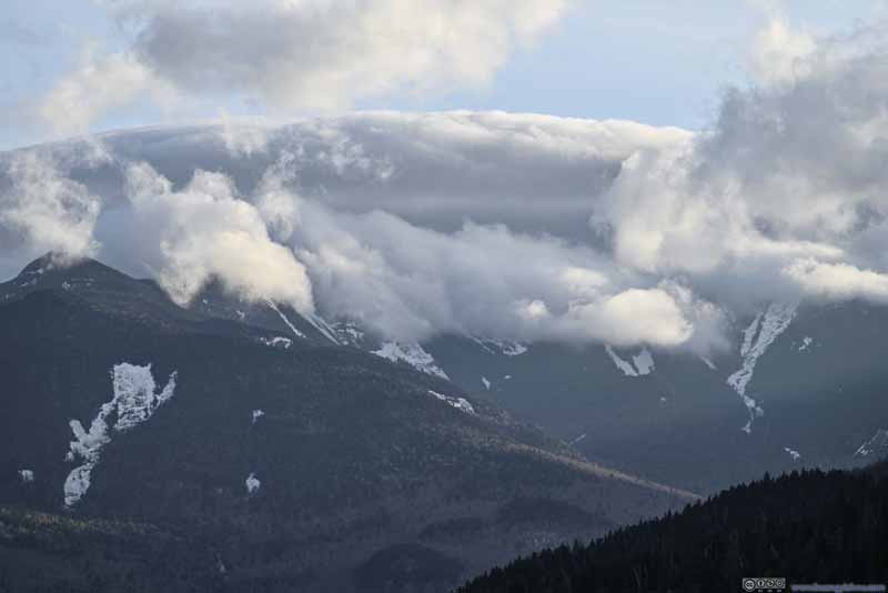 Gothics and Saddleback Mountain in Clouds