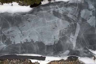 Patterns of Frozen Ice on Lower Cascade Lake