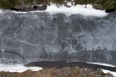 Patterns of Frozen Ice on Lower Cascade Lake