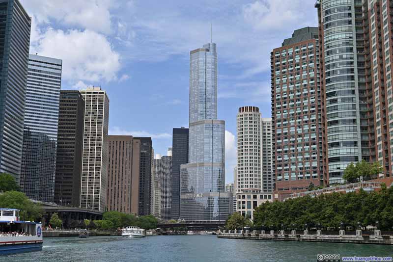 Trump Tower over Chicago River