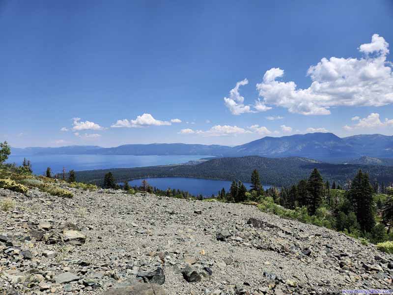 Fallen Leaf Lake, Lake Tahoe and Carson Range Mountains