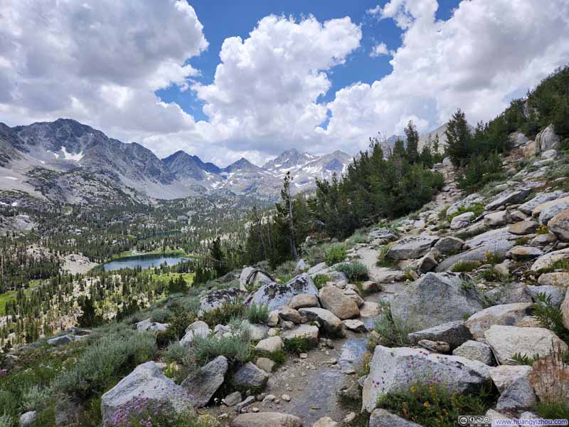 Trail overlooking Little Lakes Valley