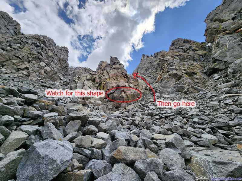 Bifurcation of Paths along Cloudripper's West Chute