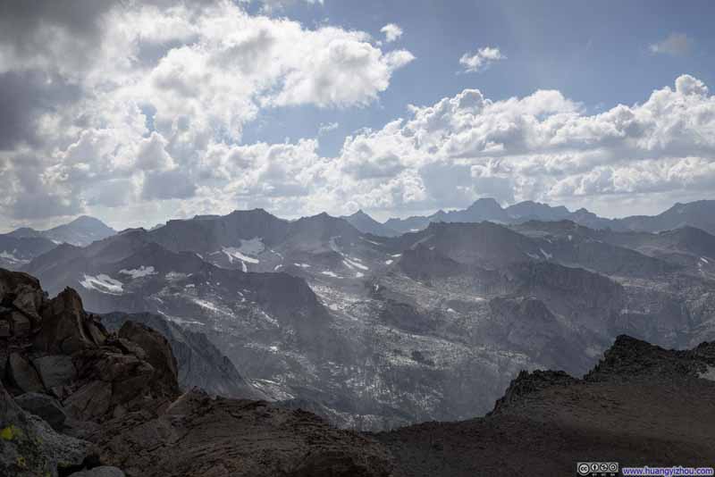 God Rays Shining on Sierra Crest Mountains