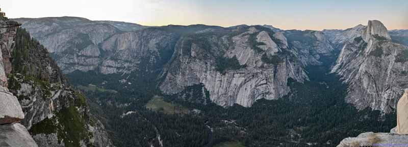 Glacier Point overlooking Yosemite Valley at Dusk