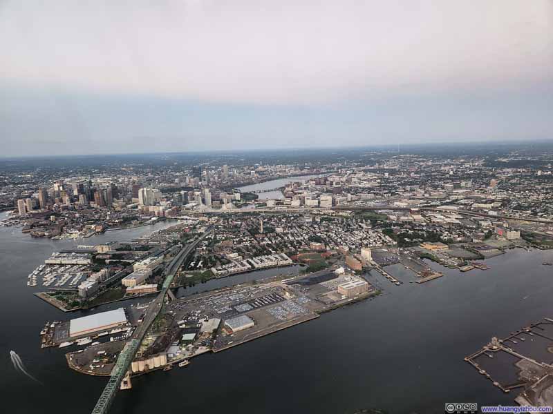 Overlooking Charlestown during Takeoff