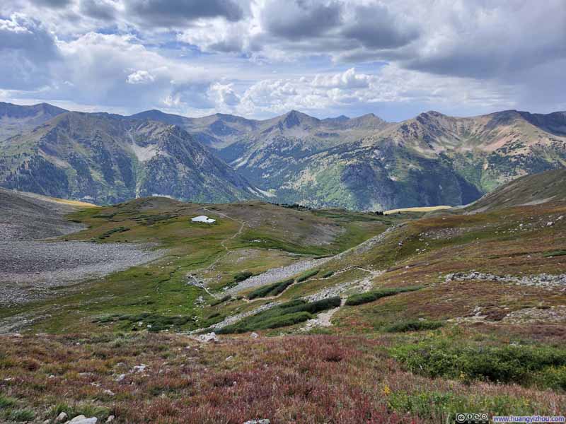 Trail through Meadows against Mountainous Background