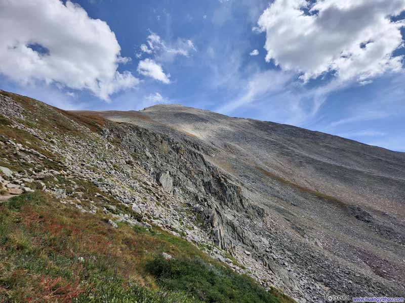 Looking up to Huron Peak