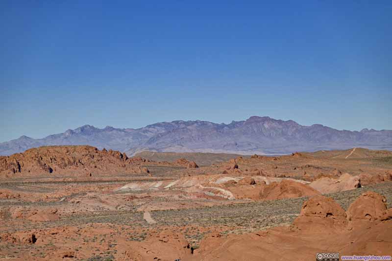 Red Rocks before Distant Mormon Mountains