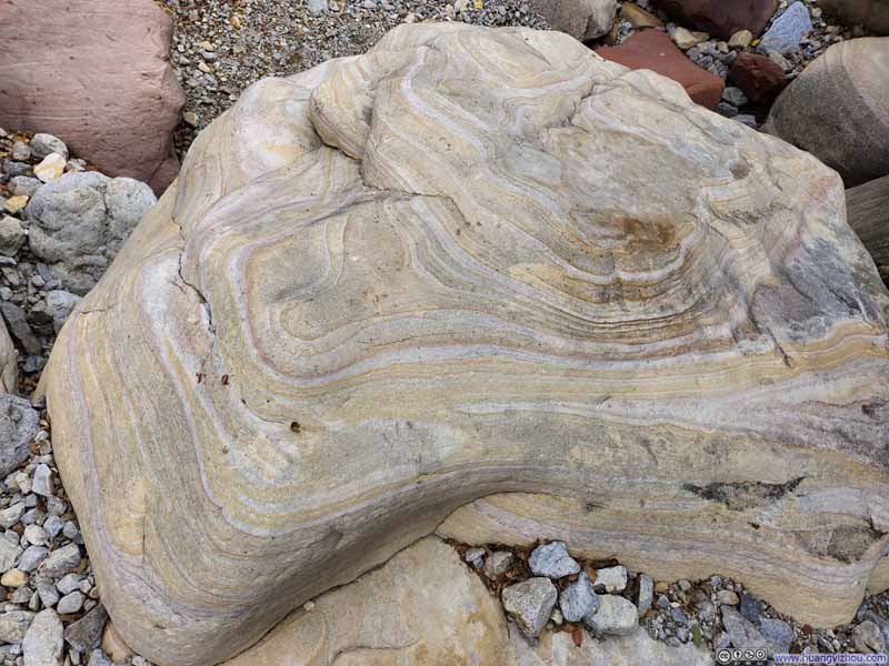 Rock with Colored Stripes