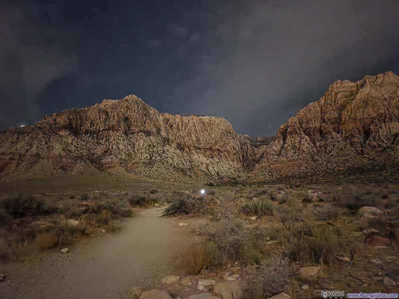Trail to First Creek Valley at Night