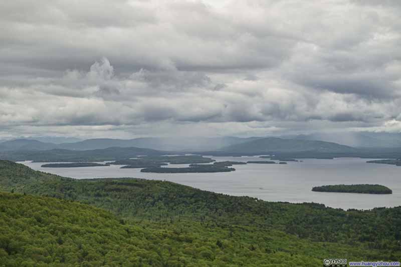 Misty White Mountains beyond Lake Winnipesaukee