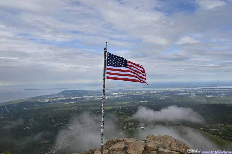 Flag on Flattop Mountain