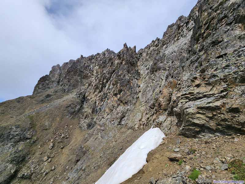 Snow Patch along Steep Hillside
