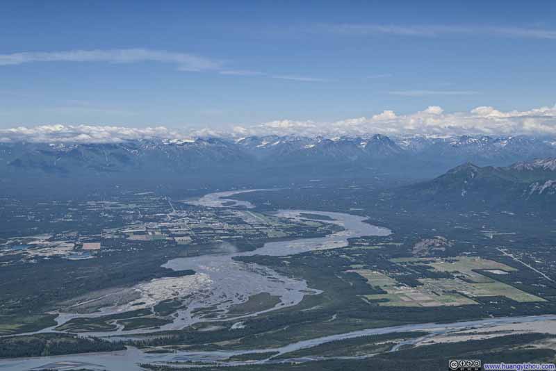 Matanuska River against Talkeetna Mountains