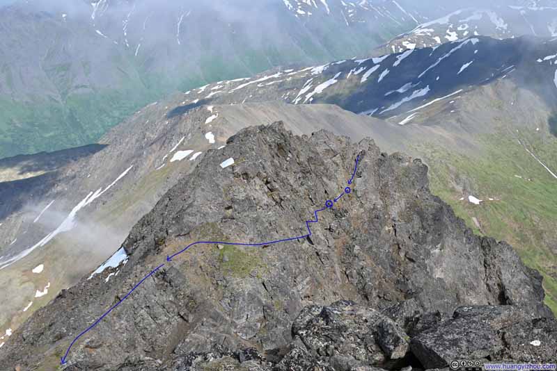Looking Back at Final Stretch before East Twin Peak