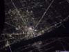 Flying over Detroit at Night