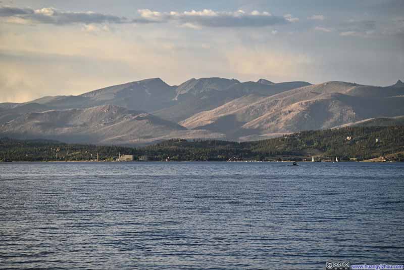 Mountains across Lake Granby
