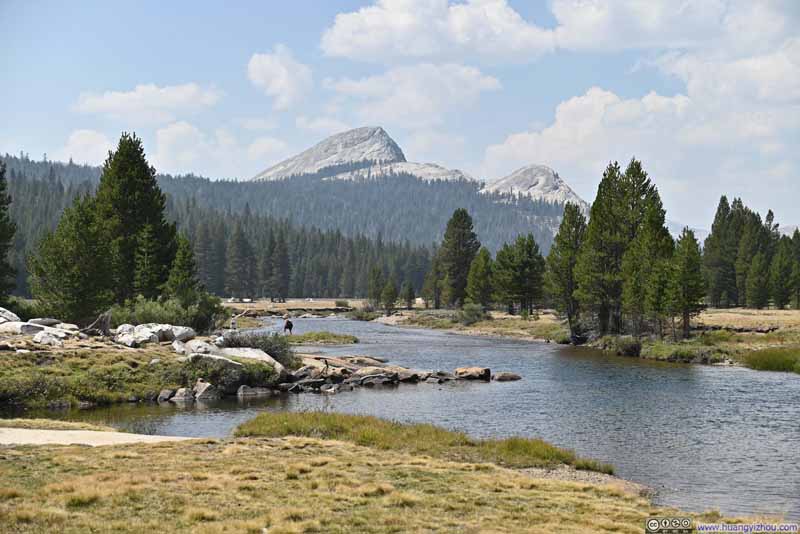 Fairview Dome and Marmot Dome beyond Tuolumne River