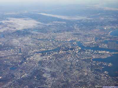 Overlooking Distant Downtown Boston