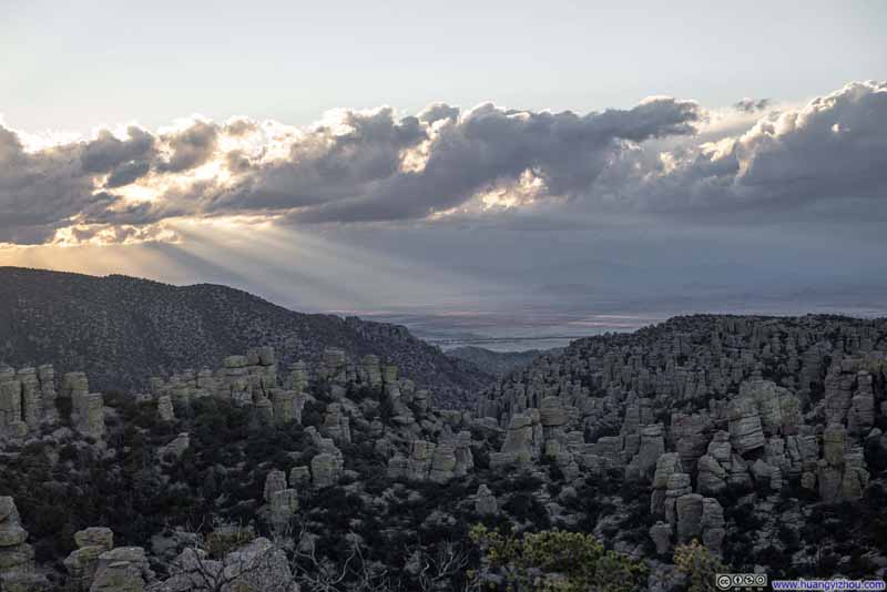 Hoodoos from Massai Point against Setting Sun