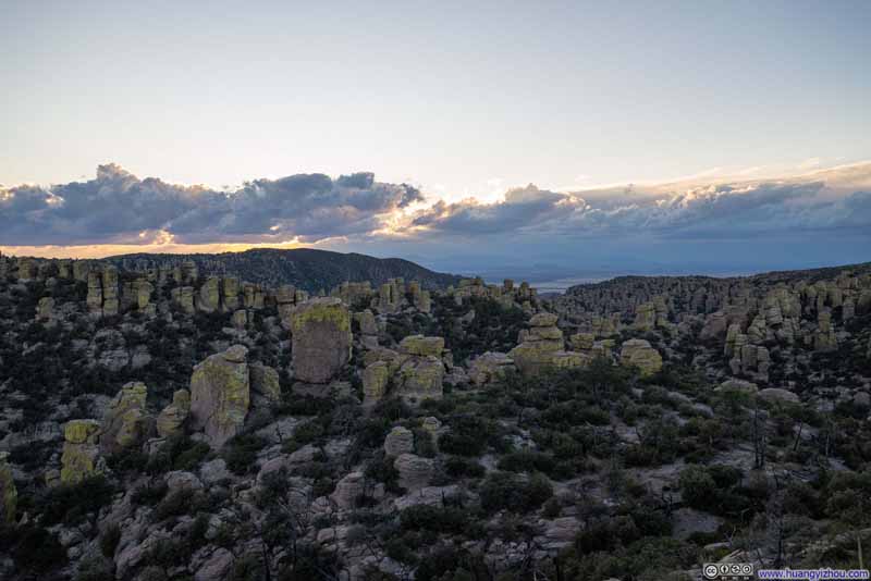Hoodoos from Massai Point against Setting Sun