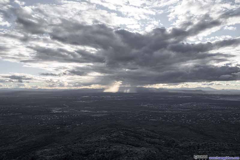 Sierrita Mountains behind God Rays