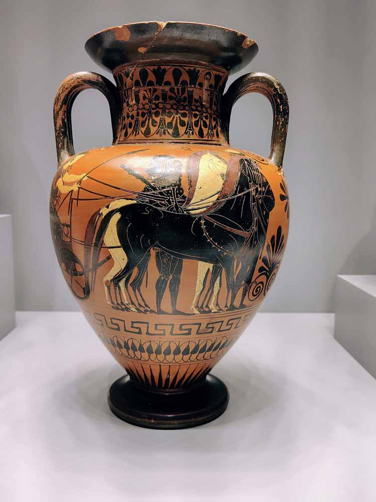 Storage Jar with Athena Bringing Herakles to Mount Olympus