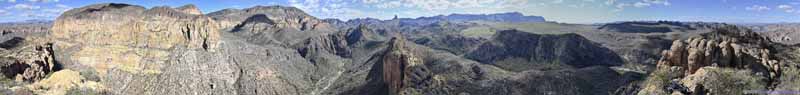 Mountains in Superstition Wilderness from Battleship Mountain