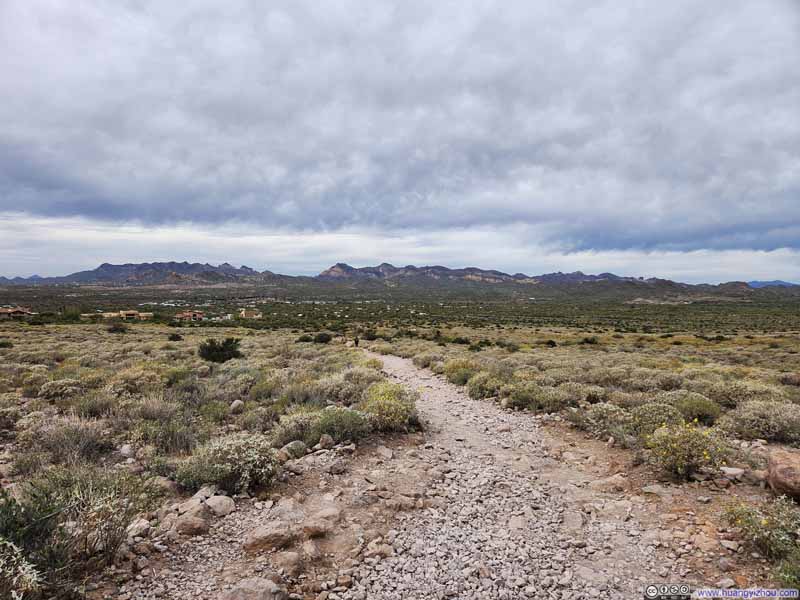 Trail against Mountainous Backdrop