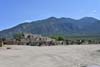 Taos Pueblo before Sangre de Christo Mountains