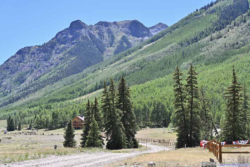 Sunshine Mountain over Rural Houses