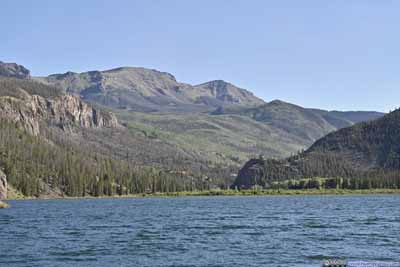 Mountains beyond Lake San Cristobal