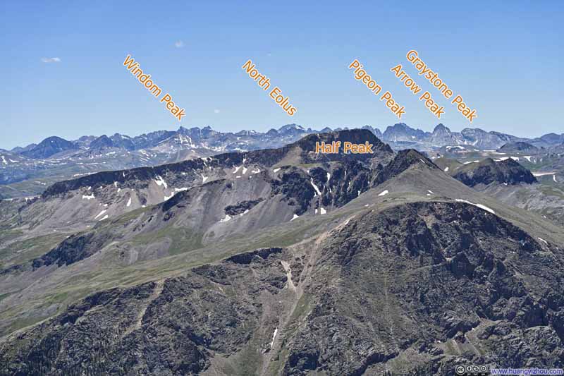 Needle Mountains behind Half peak