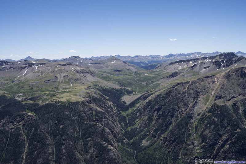 Cataract Gulch and Mountains across Valley