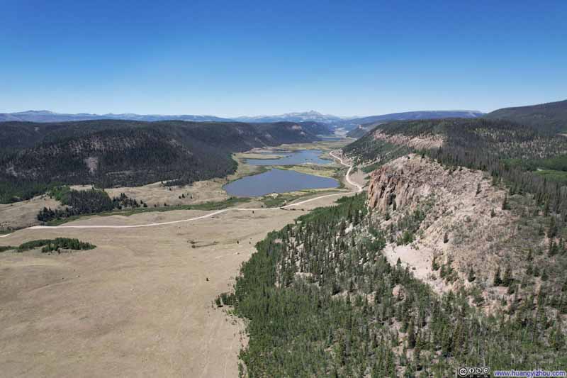 Series of Lakes in Valley before San Juan Mountains