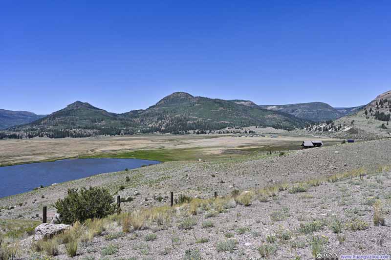 Cabins amid Grassland
